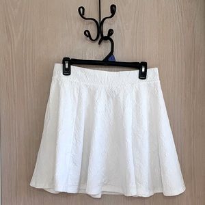 White Floral Skater Skirt